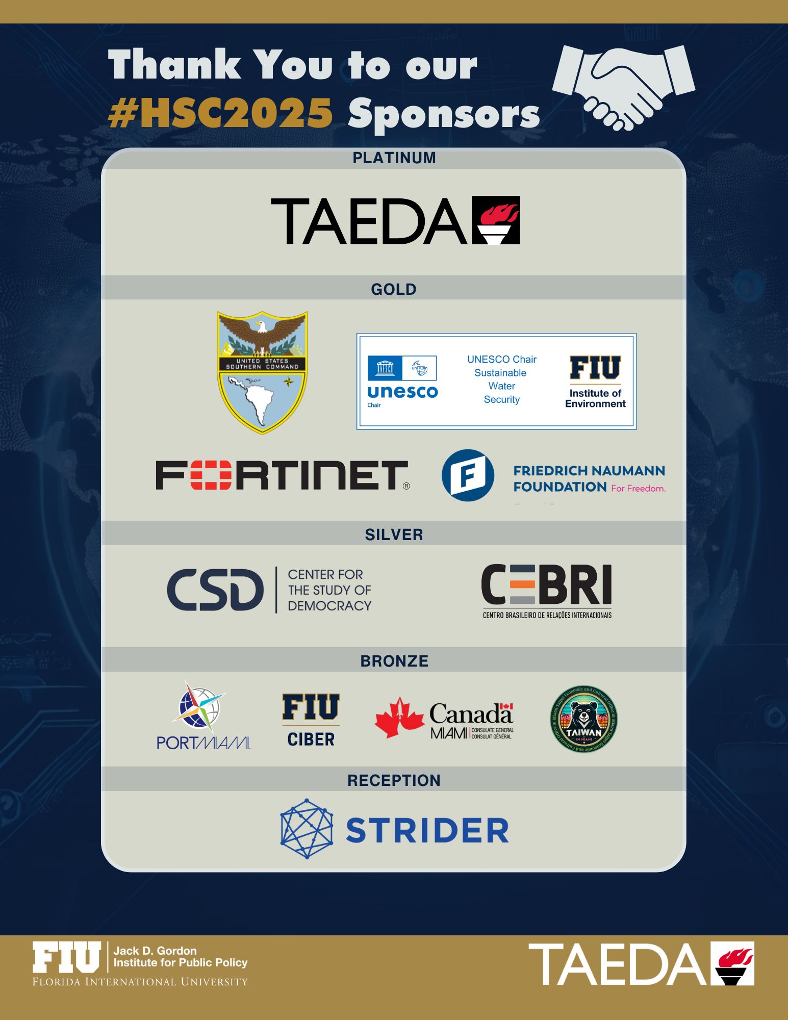 A list of all the 2025 HSC Sponsors